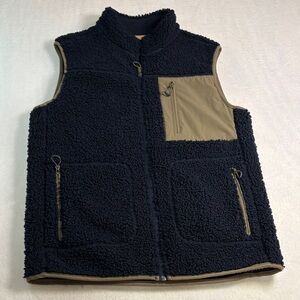 Navy and Tan Women's Sherpa Vest